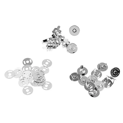 Image of DIY Craft Sewing Button Snaps Magnetic Fasteners Press Studs Silver Pack of 12 Sets 14mm #2