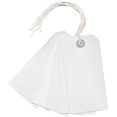 Image of Q Connect KF01623 Strung Tag 120x60mm White (Pack of 1000)