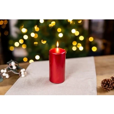 Image of Marco Paul Christmas Decorations, Red Wax Pillar Candles with Glitter Flame, Xmas Home Decor for House Lighting, Melt Lights Cool Stuff Gadgets