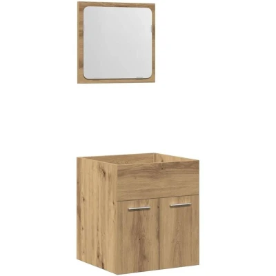 Image of vidaXL 2 Piece Bathroom Furniture Set Artisan Oak Engineered Wood