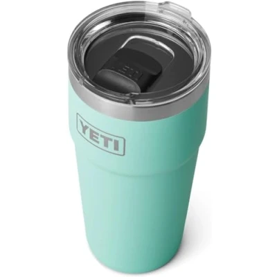 Image of YETI Rambler Cup, Vacuum Insulated Stainless Steel Stackable Cup with Magslider Lid, Seafoam, 20 oz (591 ml)
