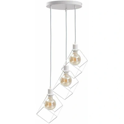 Image of Ruben Cluster Pendant Ceiling Light White, 32cm, 3x E27