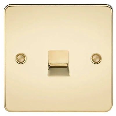 Image of KnightsBridge Flat Plate Telephone master socket polished brass