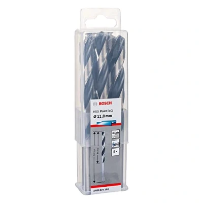 Image of Bosch Professional 5 Piece PointTeQ HSS Twist Drill Bit (for Metal, 11.8 x 94 142 mm, Driver Accessories)