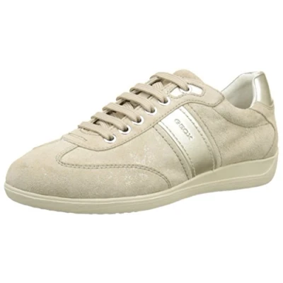 Image of Geox D MYRIA A, Women’s Sneakers, Beige (Lt Taupe/lt Goldch62l), 2.5 UK (35 EU)