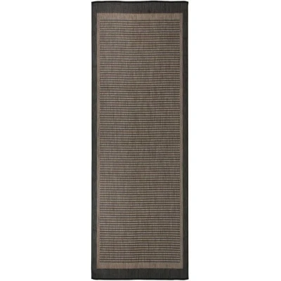 Image of vidaXL Outdoor Flatweave Rug 80x250 cm Dark Brown