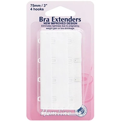 Image of Bra Back Extenders 4 Hook 75mm: White