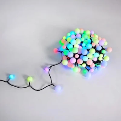 Image of Lyyt Multicoloured Decorative Bauble &amp; Berry Fairy Lights 200 Mixed Sized Light LEDs with 25 Lighting Mode Wireless Controller 20m String Lights, 5m Power Cable