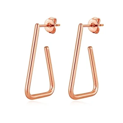 Image of Philip Jones Rose Gold Plated Triangle Hoop Earrings