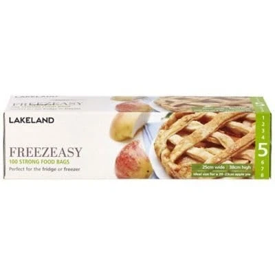 Image of 100 Lakeland Flat Freezeasy Food Freezer Bags 25cm x 38cm Hold Approx. 1.5kg Fruit &amp; Veg