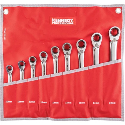 Image of Kennedy Reversible Combination Spanner Set 9 Piece