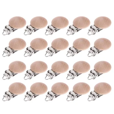 Image of JSGHGDF 20pcs Wooden Nipple Clip Pacifier Chains Baby Teether Soother