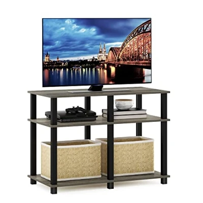 Image of Furinno Stand for TV up to 40 Inch, Wood, French Oak/Black, 39.6 (D) x 80 (W) 57.9 (H) cm