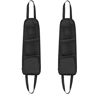 Image of 2 Pieces Car Seat Mesh Bag, Side Storage Front Hanging Back Net, Bags, Waterproof Foldable for Auto Small Items