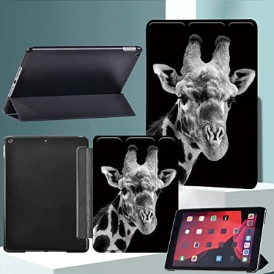 Image of Case For iPad 9/8/7 (10.2 Inch, 2021/2020/2019 Model, 9th/8th/7th Gen) Leather Multi Function Stand Cover With Auto Sleep Wake Air 3rd gen 10.5 (2019), Pro (2017) (Giraffe)