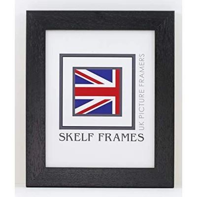 Image of Skelf Frames 300mm x 240mm Wood Picture Photo Poster Frame with Glass (35mm Black)
