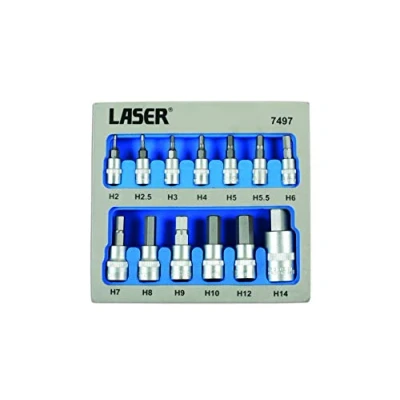 Image of Laser 7497 Security Hex Socket Bit Set 1/4&quot;D, 3/8&quot;D, 1/2&quot;D 13pc