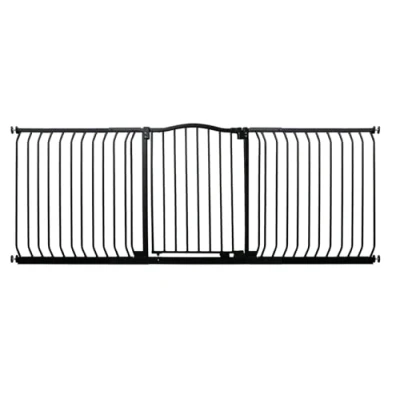 Image of Bettacare Curved Top Dog Gate, 271cm 280cm, Matt Black, Pressure Fit Pet Gate for and Puppy, Barrier, Easy Installation