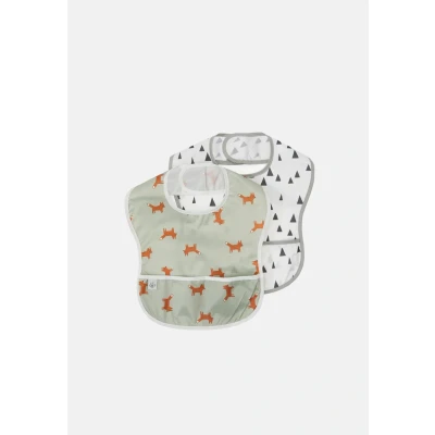 Image of Lässig Lightweight Bib FOX 2 PACK Unisex for kids, Size: One Size, Green