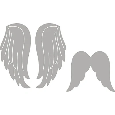 Image of Rayher Set of Two Metal Cutting Dies, Craft Die for Card Making and Scrapbooking, Wing Design Large Small, 3 4.7 cm, 60769000