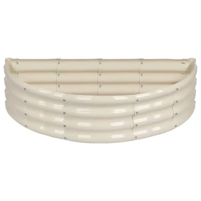 Image of 120cm x 60cm Semicircular Galvanised Steel Raised Garden Bed By Harbour Housewares Easy Assemble