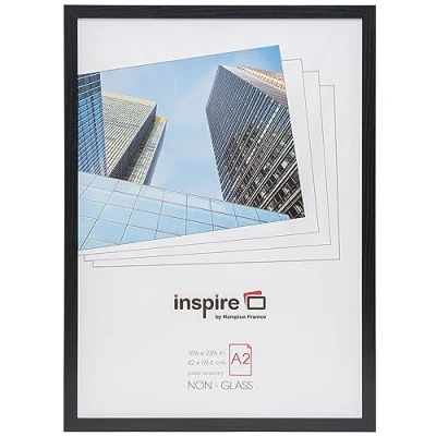 Image of Hampton Frames OXFORD A2 (42x59cm) Black Picture Poster Photo Frame Plexi (Non Glass) OXFA2NG