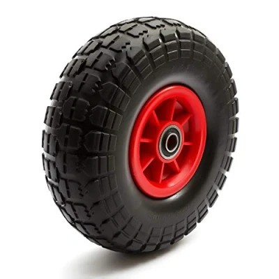 Image of PU 4.10 4 3.50 Tyre 4&#039;&#039; Wheel Puncture Proof Solid Wheelbarrow Cart Tire
