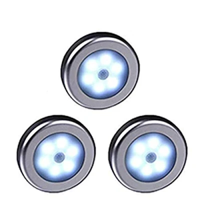 Image of WRalwaysLX Wireless Motion Sensor LED Cabinet Light Stick Anywhere Nightlight for Stairs Hallway,Closet,Kitchen, Bedroom, Cupboard (Cool Light,silver Shell,3 Pack)