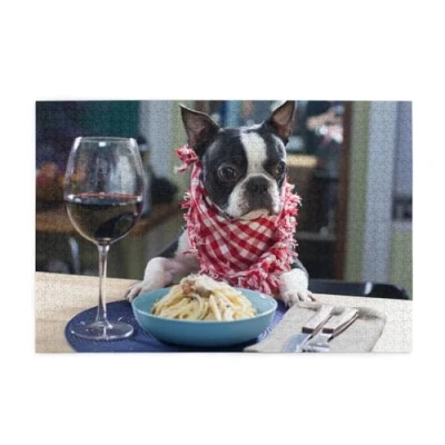 Image of Puzzles,Jigsaw Puzzles Adults Challenging puzzle 1000 pcs Picture wooden, Cute Boston Terrier