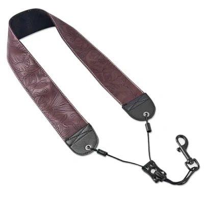 Image of Czzmy Saxophone Neck Strap,Alto Tenor Bari Soprano Sax Harness,Musical Instruments Accessories Parts(1 Carved Brown)