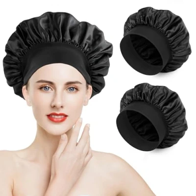 Image of Romon Women&#039;s Shower Caps Bucket Hat, Black, One Size Fits All