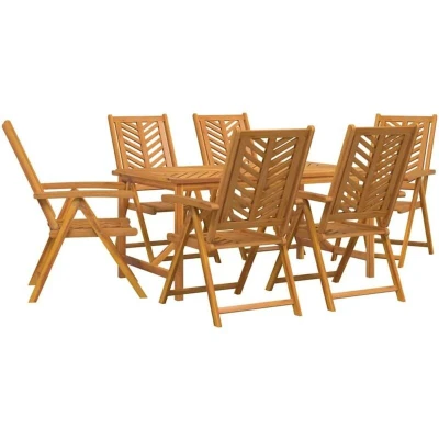 Image of vidaXL 7 Piece Garden Dining Set Solid Wood Acacia