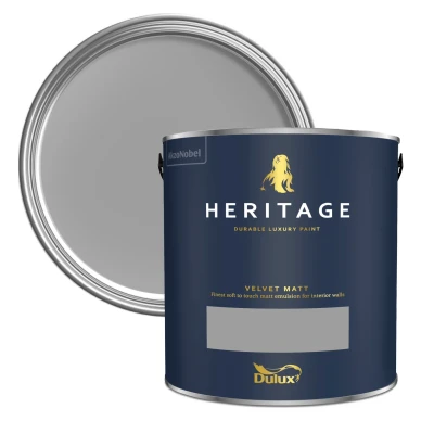 Image of Dulux Trade Heritage Velvet Matt Emulsion Pewter Plate (5 Litres)