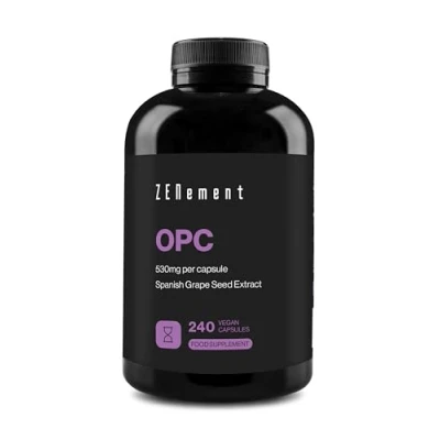 Image of Grape Seed Extract Capsules, 530mg Spanish per Capsule 99% OPC (Oligomeric Proanthocyanidins) 240 Vegan Capsules (8 Months Supply) Supplement for Men &amp; Women Zenement