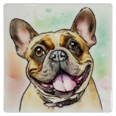 Image of Art of Arora 2955 French Bulldog Ceramic Coaster 10 x 10cm