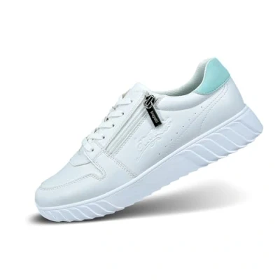 Image of bugatti Women 445 aqh02 Sneaker, White Light Green, 6 UK
