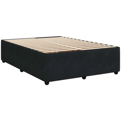 Image of vidaXL Bed Frame without Mattress Black 140x200 cm Velvet