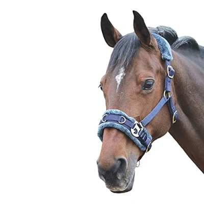 Image of Shires Fleece Lined Lunge Cavesson Pink: Cob
