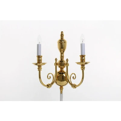 Image of Beveren Polished Brass Candle Wall Lamp