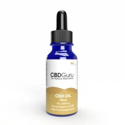 Image of CBD Guru Oil Drops 500mg 10ml Citrus Flavour Broad Spectrum 5% for Sleep &amp; Anxiety Support