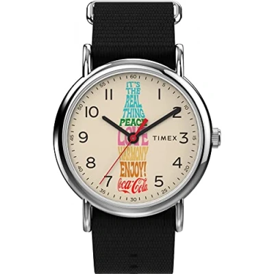 Image of Timex Weekender 38 mm Unisex Quartz Analog Black Fabric Watch TW2V29800