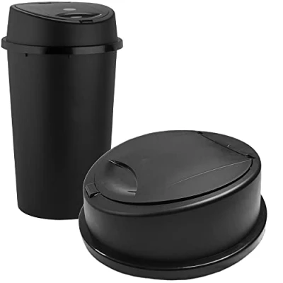 Image of KetoPlastics Replacement Touch Top Kitchen Bin Lid for All Black Dust Spare Round New 45L or 50L