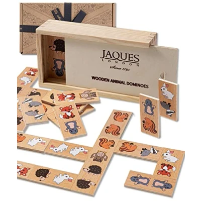 Image of Jaques of London Wooden Animal Dominoes for Children Fun Early Years Kids Games 1 2 3 4 Year Olds + Toys and Since 1795
