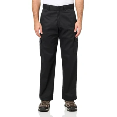 Image of Dickies Men&#039;s Relaxed Fit Cargo Work Pants, Black, 38W x 30L