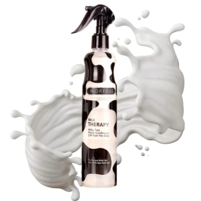 Image of Morfose Two Phase Milk Therapy (3 of pack) Hair Conditioner 400ml Formal Leave In Spray for Detangling, Shine &amp; Split End Removal Perfect with Keratin