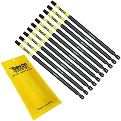 Image of 10 x SabreCut SCRSQ2152_10 152mm SQ2 Square Magnetic Impact Screwdriver Driver Bits Set Single Ended Heavy Duty