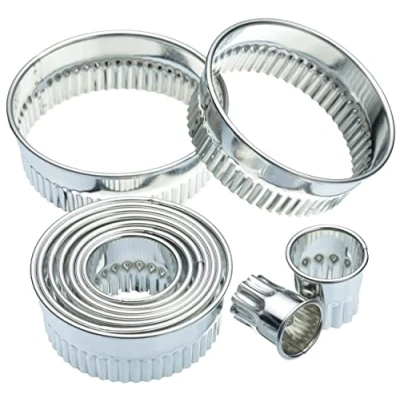 Image of KitchenCraft Eleven Fluted Cutters With Metal Storage Tin