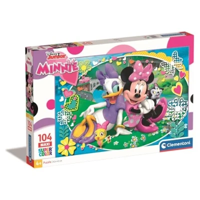 Image of Clementoni 23708 Supercolor Puzzle for children Minnie Happy Helpers 104 Maxi Pieces Disney, Multi Colour