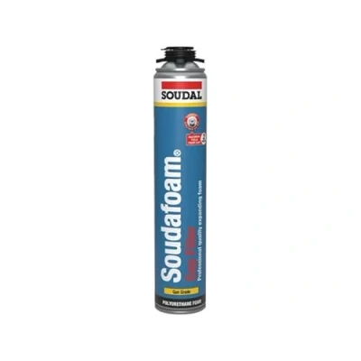 Image of Soudal Soudafoam Polyurethane Expanding Foam Gap Filler Gun Grade DuraValve Champagne 750ml One Component Rapid Curing, Easy to Use 750 ml