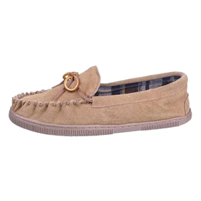Image of Cotswold Alberta Slip On Moccasin Slippers Mens Beige